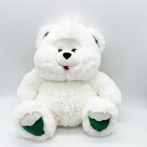 FORDLET CHRISTMAS TEDDY BEAR PLUSH VINTAGE STUFFED ANIMAL 13 Inch WHITE 1994